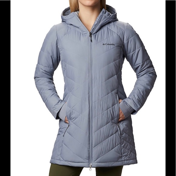 columbia women's heavenly long hooded down jacket